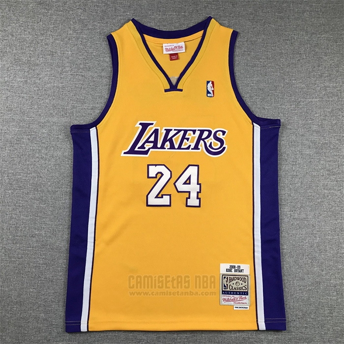 Camiseta Nino Los Angeles Lakers Kobe Bryant #24 Mitchell & Ness 2008-09 Amarillo